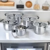 Chaozhou Hufa Stainless steel Korean-style high pot Household Visible glass lid Korean-style soup pot stainless steel soup pot cookware details Picture